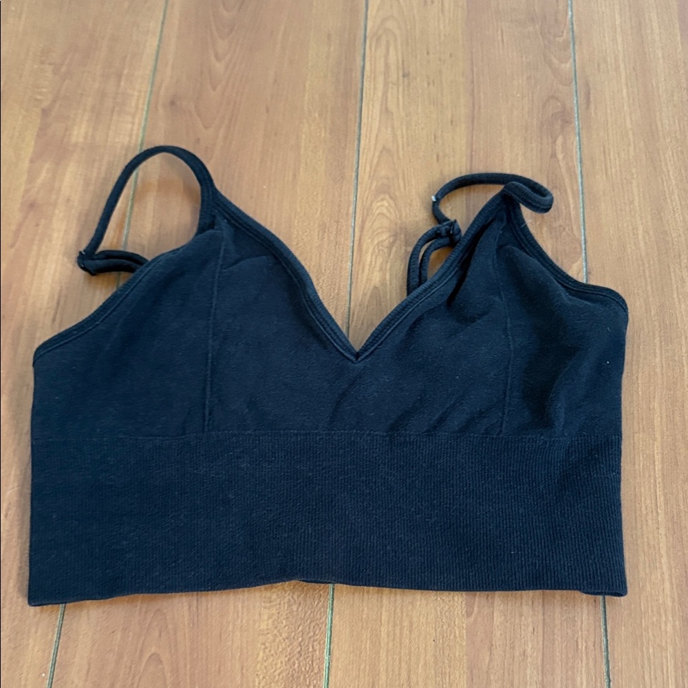 Black Strappy Crop Top